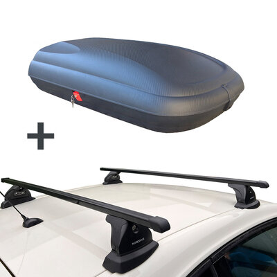 Artplast Dachbox 320 Liter + Nordrive Dachtr&auml;ger Lancia Musa 5-t&uuml;rig Flie&szlig;heck 09/2004 - 12/2013