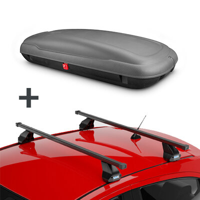 ArtPlast Dachbox 400 Liter + PerfectFit Dachtr&auml;ger Subaru XV 5 T&uuml;rer Flie&szlig;heck ab 2011