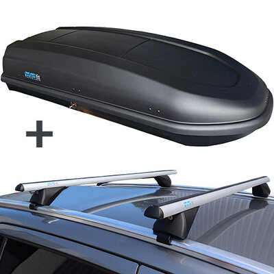 PerfectFit Dachbox 440 Liter + PerfectFit Dachtr&auml;ger Volvo V60 Cross Country ab 2019
