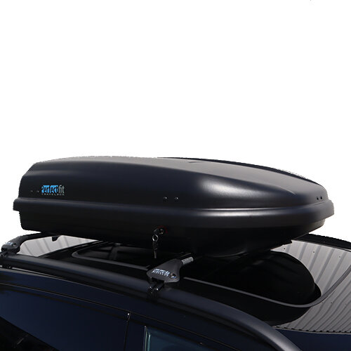 PerfectFit Dachbox 400 Liter + Nordrive Dachtr&auml;ger Renault Twingo Open Air 5-t&uuml;rig Flie&szlig;heck 09/2014 - 06/2019