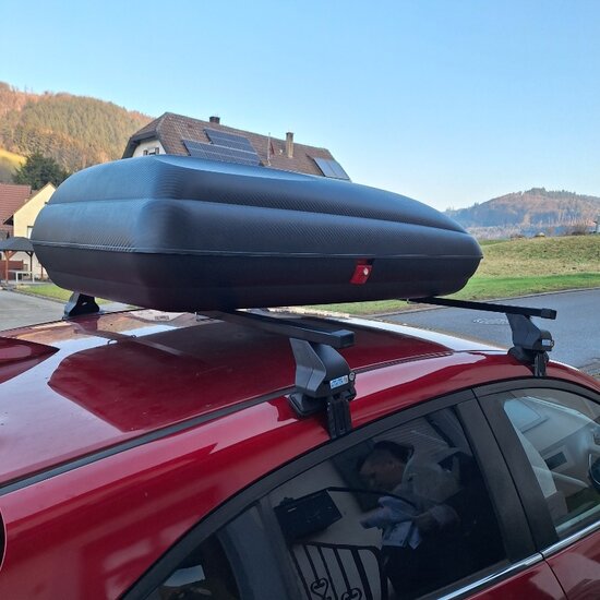 Artplast Dachbox 320 Liter + Nordrive Dachtr&auml;ger Renault Twingo 5-t&uuml;rig Flie&szlig;heck 09/2014 - 11/2024