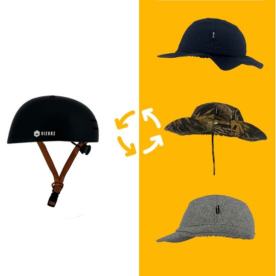 Vizorz SwitchCap Fahrradhelme - Brown base cap