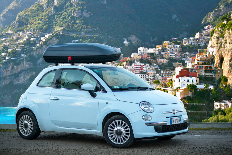 Artplast Dachbox 320 Liter + Nordrive Dachtr&auml;ger Toyota Yaris 5-t&uuml;rig Flie&szlig;heck 09/2020 - 12/2023