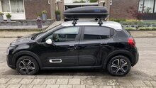 PerfectFit Dachbox 400 Liter + Nordrive Dachtr&auml;ger Renault Twingo Open Air 5-t&uuml;rig Flie&szlig;heck 09/2014 - 06/2019