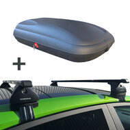 Artplast Dachbox 320 Liter + Nordrive Dachtr&auml;ger Renault Twingo 5-t&uuml;rig Flie&szlig;heck 09/2014 - 11/2024