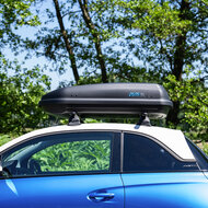 PerfectFit Dachbox 400 Liter + Nordrive Dachtr&auml;ger Renault Twingo Open Air 5-t&uuml;rig Flie&szlig;heck 09/2014 - 06/2019