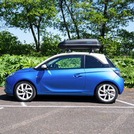 PerfectFit Dachbox 400 Liter + Nordrive Dachtr&auml;ger Peugeot 208 5-t&uuml;rig Flie&szlig;heck 04/2012 - 10/2019