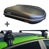 PerfectFit Dachbox 400 Liter + Nordrive Dachtr&auml;ger Audi A1 Sportback Citycarver 5-t&uuml;rig Flie&szlig;heck ab 11/2019