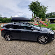 PerfectFit Dachbox 440 Liter + PerfectFit Dachtr&auml;ger Mercedes E-Klasse Kombi 2016 - 2023